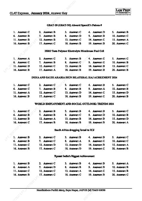 Answer Key For January 2013 Sat Doc