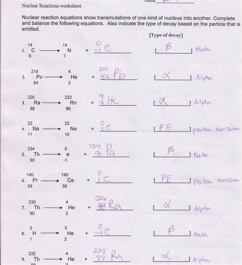 Answer Key For Nuclear Chemistry Epub