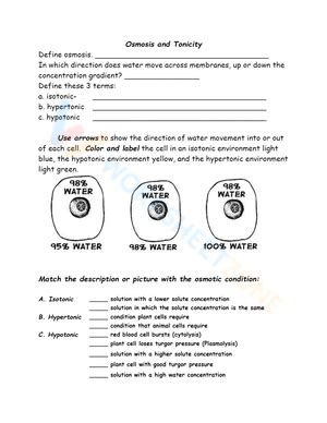 Answer Key For Osmosis And Tonicity Ebook Doc