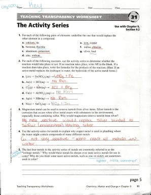 Answer Key For Teaching Transparency Reader