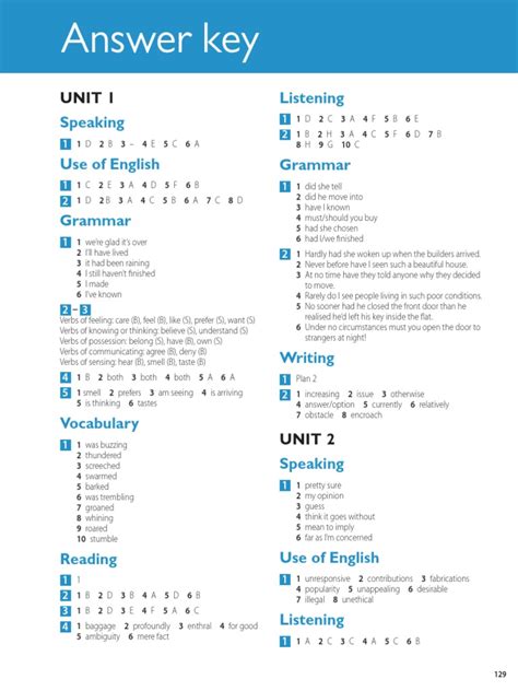 Answer Key For Workbooks PDF