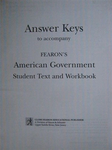 Answer Key Globe Fearon American Government Doc