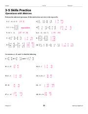 Answer Key Introduction To Matrices Skills Practice Doc