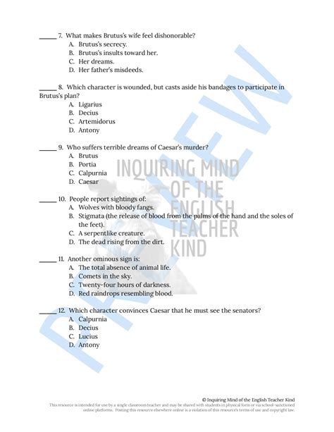 Answer Key Julius Caesar Act 2 Reader