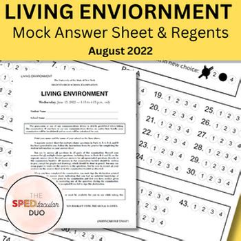 Answer Key Living Environment Review Doc