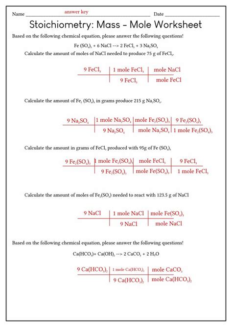 Answer Key Mass Mole Conversion Worksheet Reader