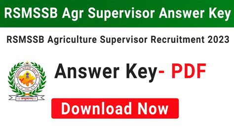 Answer Key Of Agriculture Supervisor Kindle Editon