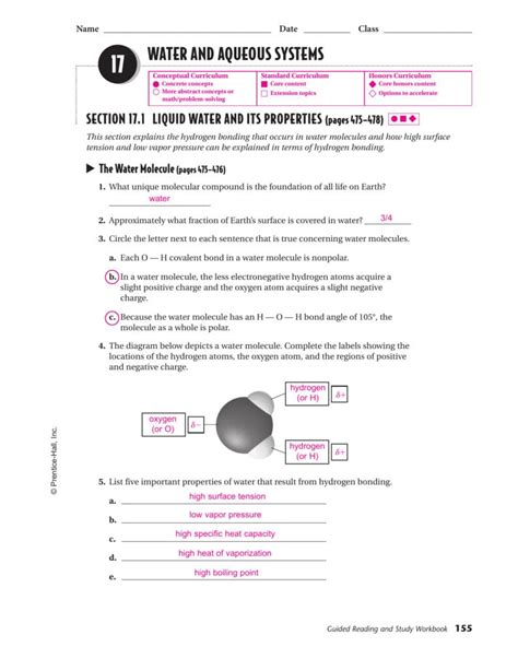 Answer Key Of Water Aqueous Systems Epub