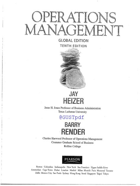 Answer Key Operations Management 10th Edition Heizer Epub