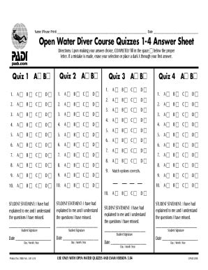 Answer Key Padi Open Water Final Exam Kindle Editon