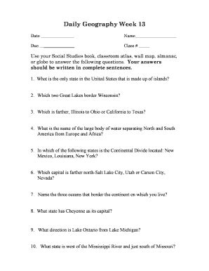 Answer Key To Daily Geography Week 20 Doc