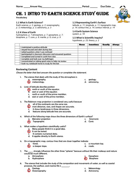 Answer Key To Earth Science Kindle Editon