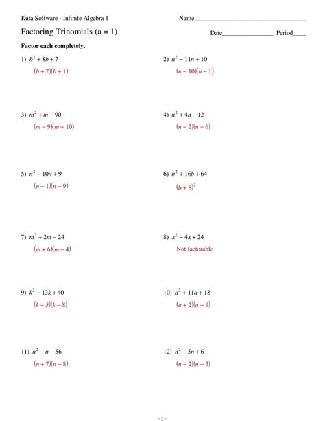 Answer Key To Multiplying And Factoring Connections Doc