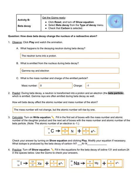 Answer Key To Nuclear Decay PDF