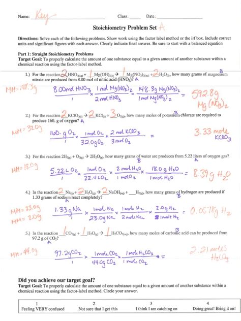 Answer Key To Stoichiometry Test Ch 12 PDF