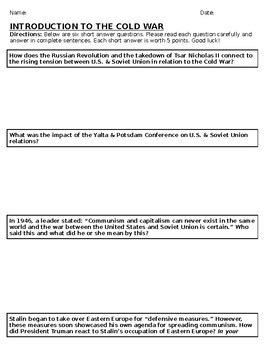 Answer Key To The Cold War Test Reader