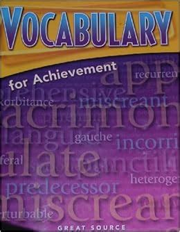 Answer Key To Vocabulary For Achievement Fourth Course Kindle Editon