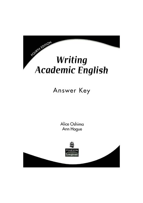 Answer Key Writing Academic English Alice Oshima Ebook Epub