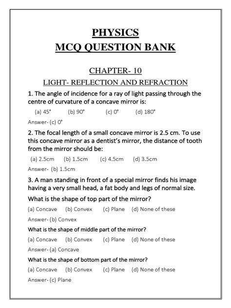 Answer Of Physics Mcq April 2014 Reader