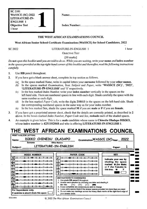 Answer On Literature Waec 2014 Season Reader