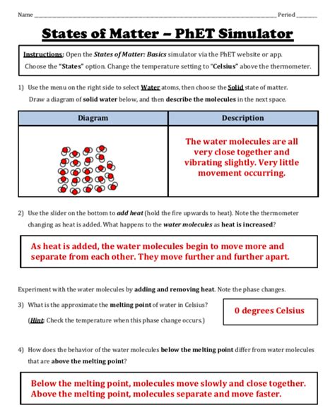 Answerkey Phet Simulation PDF