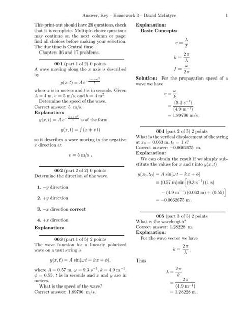 Answerkeyhomework11davidmcintyre 1 1a 845112 10 Kindle Editon