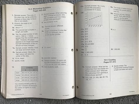 Answers Common Core Pre Algebra Answer Key Doc