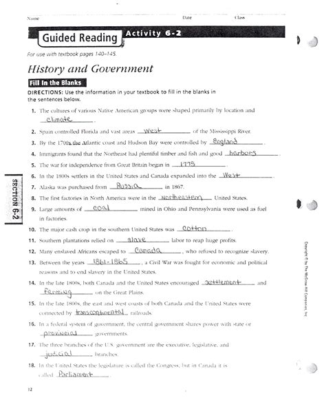 Answers Economics Guided Activity 6 1 PDF