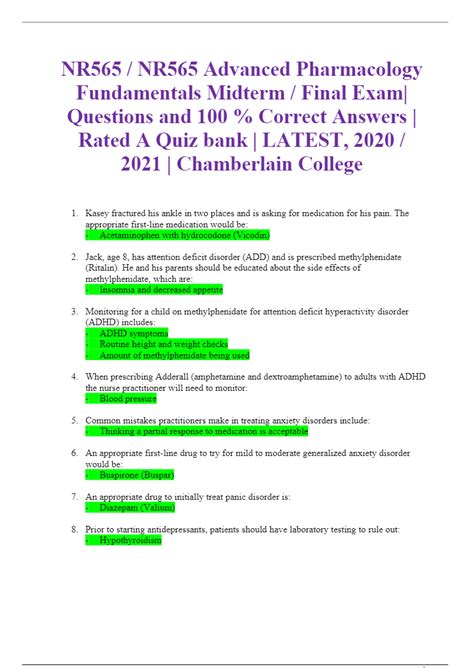 Answers For Chapter 51 Pharmacology Fundamentals pdf Kindle Editon