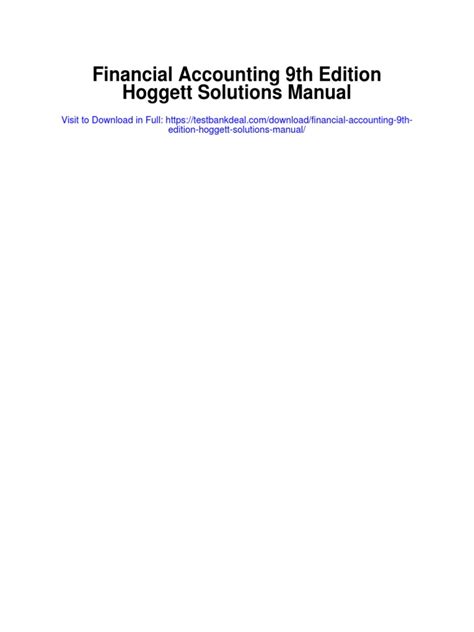 Answers For Financial Accounting By Hoggett Doc