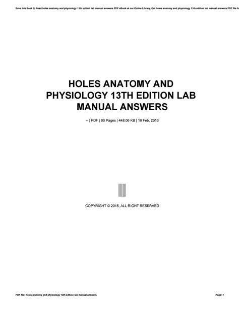 Answers For Holes Anatomy Lab Manual Ebook PDF