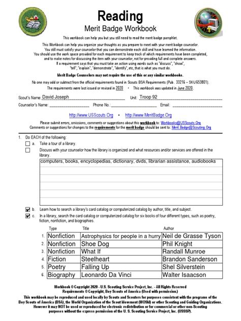 Answers For Merit Badge Worksheets Doc