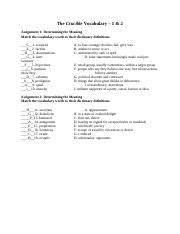 Answers For The Crucible Vocabulary Assignment PDF