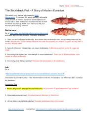 Answers For The Stickleback Evolution Lab Doc