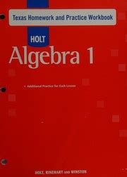 Answers Holt Algebra 1 Texas Answer Key Kindle Editon