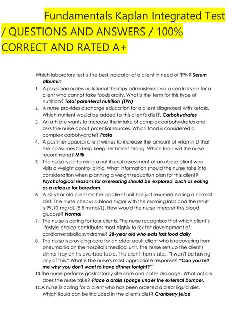 Answers Kaplan Integrated Fundamental Test Reader