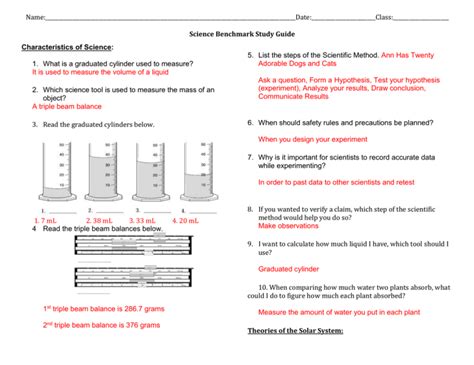 Answers To 2010 Benchmark Science Study Guide PDF