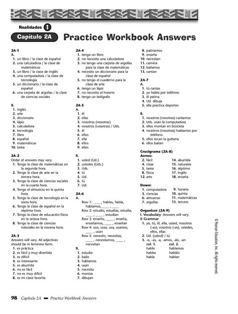 Answers To 2b 8 Spanish Workbook PDF