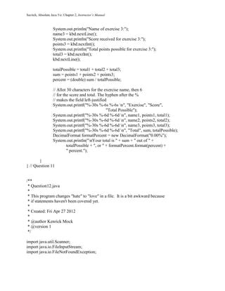 Answers To Absolute Java 5e Doc