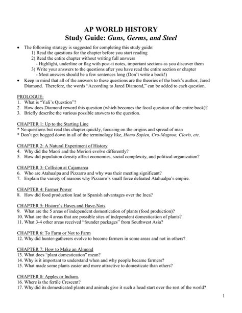 Answers To Ap World History Study Guide Kindle Editon