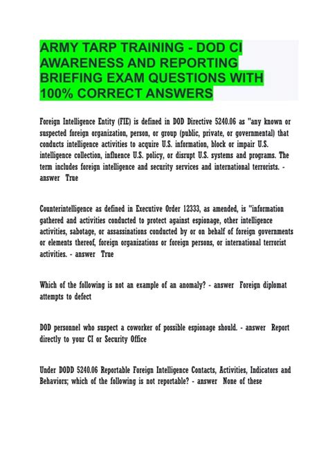 Answers To Army Sharp Training Test PDF