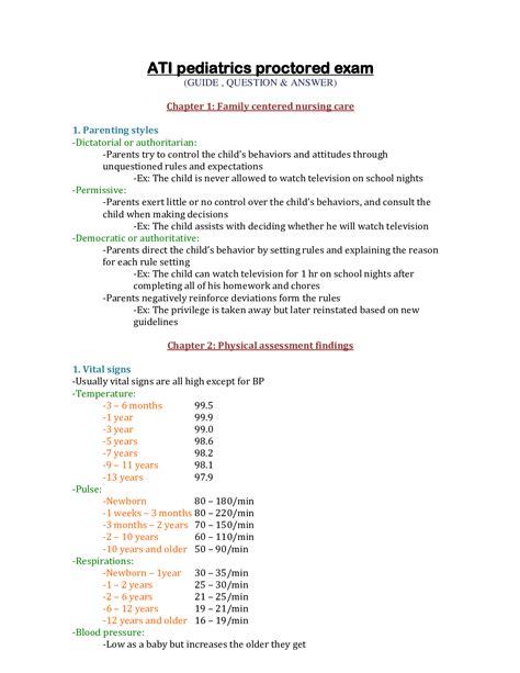 Answers To Ati Pediatric Test Reader