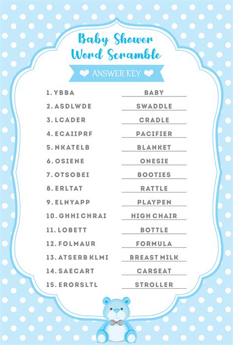 Answers To Baby Word Scramble PDF