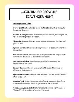 Answers To Beowulf Scavenger Hunt Doc