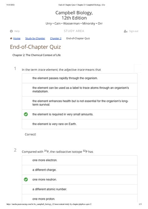 Answers To Campbell Biology Activities Quiz Doc