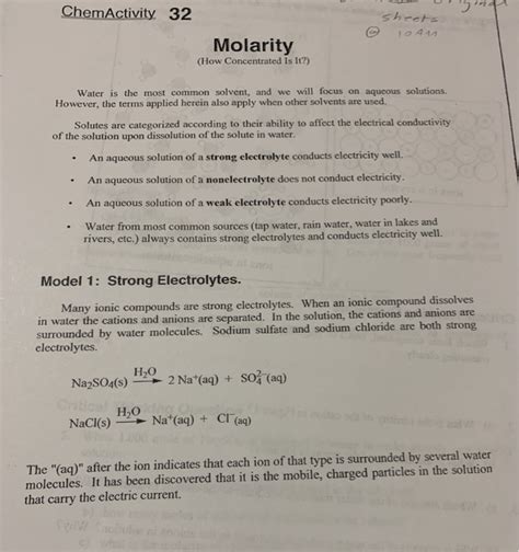 Answers To Chemactivity 32 Molarity Ebook Reader