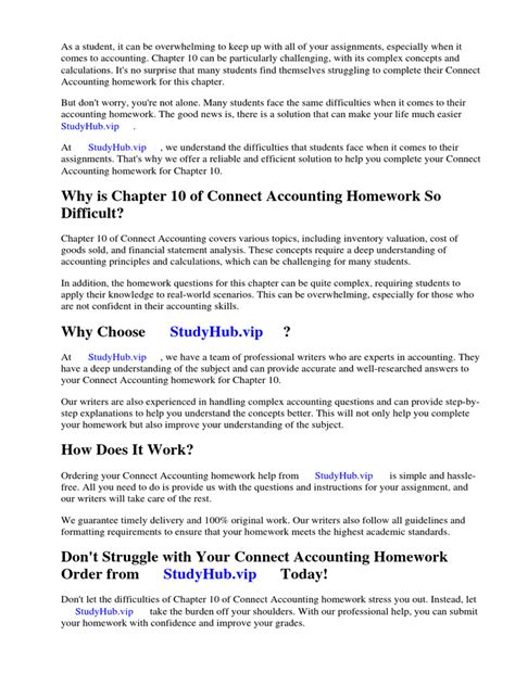 Answers To Connect Accounting Homewor PDF