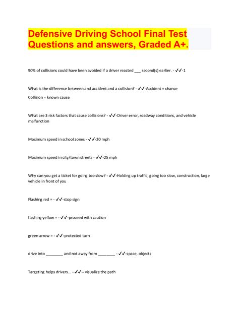 Answers To Defensive Driving Test Kindle Editon