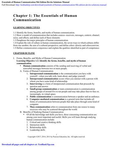 Answers To Essentials Of Human Communication PDF