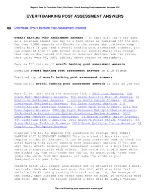 Answers To Everfi Banking Post Assessment Reader